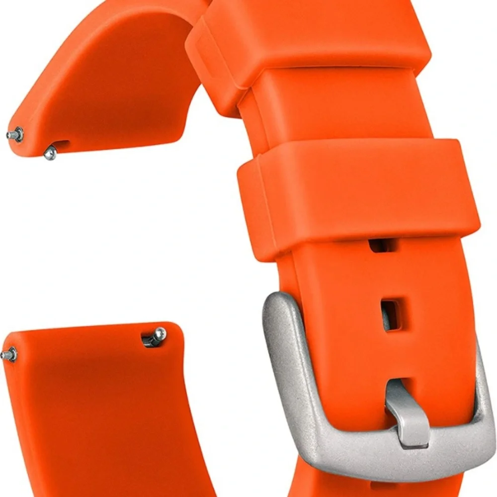 🩶5/$30 GadgetWraps 22mm Orange Silicone Watch Band with Quick Release Pins NEW